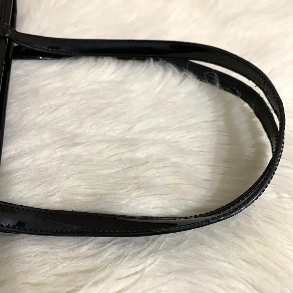 KATE SPADE HARMONY Metro Black Vinyl Perforated Heart Pattern Tote